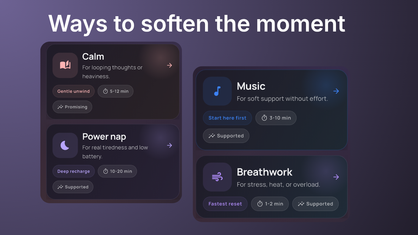 Relief — ways to soften the moment